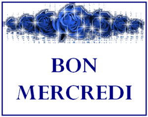 Gif animé Bon mercredi roses bleues